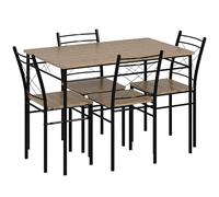 HOMCOM 5 Piece Dining Table & Chairs Set, Space Saving, Oak in Light Oak HOMCOM Light Oak