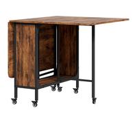 Homcom Dining Table Foldable Portable Rustic Brown/Black