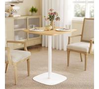 HOMCOM Dining Table for 2, Small Kitchen Table with Wood Veneer Top, Natural | Size: 60 cm x 60 cm HOMCOM Natural 60 cm x 60 cm