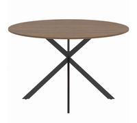 HOMCOM Dining Table for 4, 120 cm Industrial Kitchen Table with Wood Effect Tabletop and Steel Legs, Brown