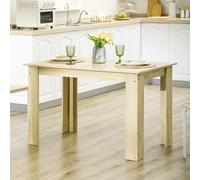 HOMCOM Dining Table for 4-6 People, Wood Effect Tabletop, Oak