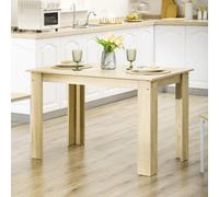 HOMCOM Dining Table for 4-6 People, Wood Effect Tabletop, Oak