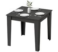 HOMCOM Dining Table for 4, 80L x 80W x 75Hcm, Black Wood Effect