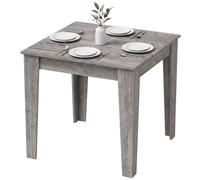 HOMCOM Dining Table for 4, 80L x 80W x 75Hcm, Grey Wood Effect