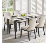 HOMCOM Dining Table for 4, Kitchen Table with Sintered Stone Tabletop, White