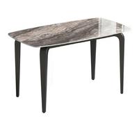 HOMCOM Dining Table for 4, Modern Kitchen Table with Sintered Stone Tabletop, Metal Legs, Brown