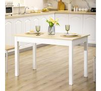Homcom Dining Table For 4 To 6 Kitchen Table With Thick Legs Oak Wood Grain
