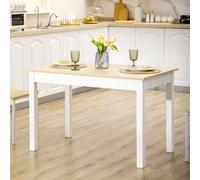 HOMCOM Dining Table for 4 to 6 Kitchen Table with Thick Legs Oak Wood Grain in Light Oak HOMCOM Light Oak