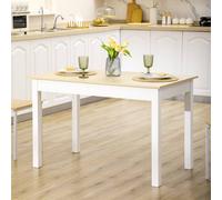 Homcom Dining Table For 4 To 6 Kitchen Table With Thick Legs Oak Wood Grain In Light Oak Light Oak One Size