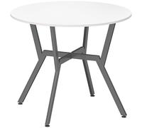 HOMCOM Dining Table, Round Kitchen Table with Black Legs for Living Room, Dining Room 90 x 76 cm, High Gloss White
