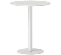 HOMCOM Dining Table, Round Kitchen Table with Steel Base for Living Room, Dining Room, 60 x 60 x 72cm, White