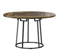 HOMCOM Dining Table Space Saving Kitchen Table Spliced Tabletop Conical Metal Base 120 cm Round Rustic Brown