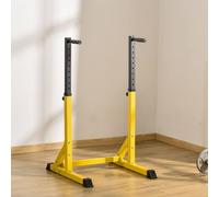 Homcom Dip Station Chin Up Parallel Bars Pull Up Power Tower Home Workout In Yellow Yellow Standard