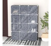 HOMCOM DIY Wardrobe Portable Interlocking Plastic Modular Closet Cabinet in Black HOMCOM Black