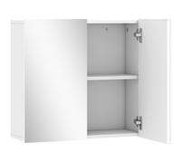 HOMCOM Double-Door Bathroom Mirror Cabinet - White