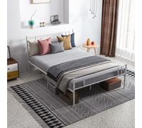 HOMCOM Double Metal Bed Frame w/ Headboard & Footboard, Underbed Storage Space