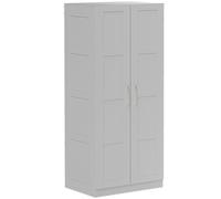 HOMCOM Double Paneled Door Wardrobe, with Shelves - Grey