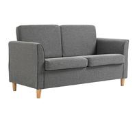 Homcom Double Seat Sofa Linen Upholstery Loveseat Couch W/ Armrests, Grey