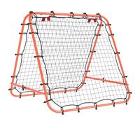 HOMCOM Double-Sided Football Rebounder Net Five Adjustable Angles Orange