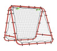 HOMCOM Double-Sided Football Rebounder Net Five Adjustable Angles Red