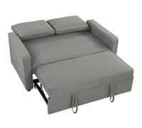 HOMCOM Double Sofa Bed Click Clack Sofa Bed Pull Out Bed with Adjustable Backrest for Living Room and Bedroom Grey