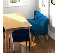 HOMCOM Double Sofa Foam Padding High Back, Dark Blue, Blue