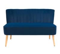Homcom Double Sofa Foam Padding High Back, Dark Blue