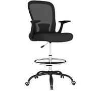 HOMCOM Draughtsman Chair Basic Tilt Black 120 kg 921-824V71BK 620 x 590 x 1,190 mm