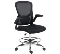 HOMCOM Draughtsman Chair, with Adjustable Lumbar - Black