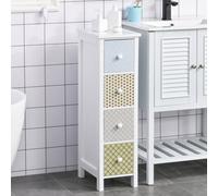 Homcom Drawer Cabinet, 4 Drawer Storage Organizer Unit Bathroom Bedroom