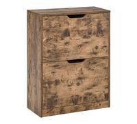 Homcom Drawer Shoe Cabinet Industrial Shoe Cupboard W/ Flip Doors For Hallway In Brown Brown