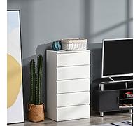 HOMCOM Drawers Particle Board White 3.3 x 5.5 x 10 cm