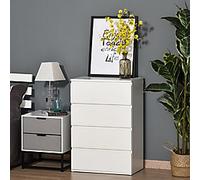HOMCOM Drawers Particle Board White 3.3 x 5.5 x 8 cm