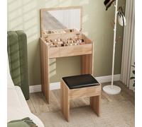 Dressing Table Set with Mirror & Stool-Wood