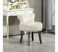 Homcom Dressing Table Stool Vanity Seat W/ Rubber Wood Legs Bedroom - Beige