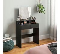 HOMCOM Dressing Table with Mirror, Drawers, for Bedroom, Black - Black