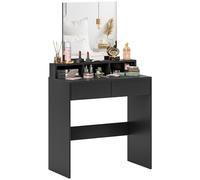 HOMCOM Dressing Table with Mirror, Drawers, for Bedroom, Black, Black