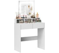 HOMCOM Dressing Table with Mirror, LED Lights, Drawers, for Bedroom, White