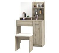 Homcom Dressing Table With Mirror And Stool, Makeup Desk For Bedroom