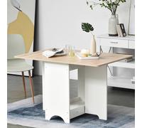 Homcom Drop Leaf Dining Table Folding Desk Foldable Bar Table In White