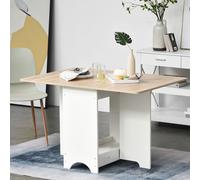 HOMCOM Drop Leaf Dining Table Folding Desk Foldable Bar Table in White HOMCOM White