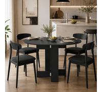 Homcom Drop-Leaf Folding Dining Table With Foldable Leaves, Kitchen, Black