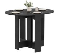 HOMCOM Folding Dining Table, Drop-Leaf Table with Foldable Leaves for Small Spaces, Kitchen, Dining Room, Black