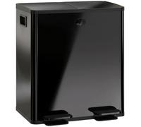 Homcom 2 X 20L Dual Kitchen Bin Pedal Bin For Recycling And Waste, Black
