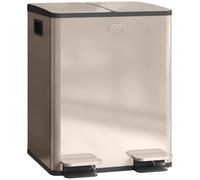 Homcom 2 X 20L Dual Kitchen Bin Pedal Bin For Recycling And Waste, Gold Tone
