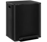 HOMCOM 2 x 25L Double Kitchen Bin, Pedal Bin with Soft-Close Lid - Black
