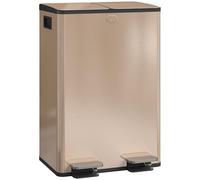HOMCOM 2 x 28L Dual Kitchen Bin Pedal Bin for Recycling & Waste, Gold Tone | Size: Large HOMCOM Gold Large