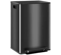 Homcom 2 X 30L Double Kitchen Bin, Pedal Bin With Soft-Close Lid, Black