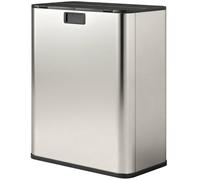 Homcom Dual Kitchen Bin With Removable Inner Buckets For Recycling And Waste In Silver Silver