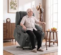 Homcom Dual Motor Recliner Chair Power Lift Chair W/ Massage Heat, Dark Grey